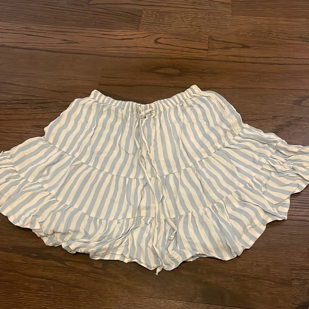 Blue and White Striped American Eagle Flowy Skirt